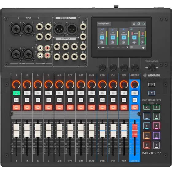 Yamaha MGX12V Mixer Digitale 18 Canali Nero