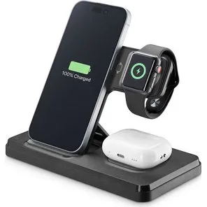 Cellularline Triple Station 3 in 1 Wireless 15W Nero