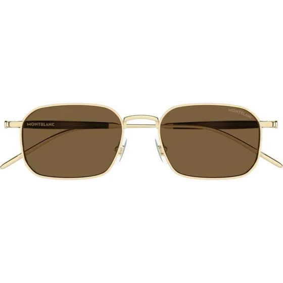 Montblanc MB0441S Occhiali da Sole Uomo Squadrati Oro e Marrone