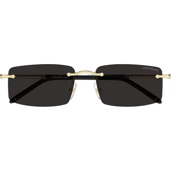 Montblanc MB0443S Occhiali da Sole Uomo Oro e Grigio Rettangolari