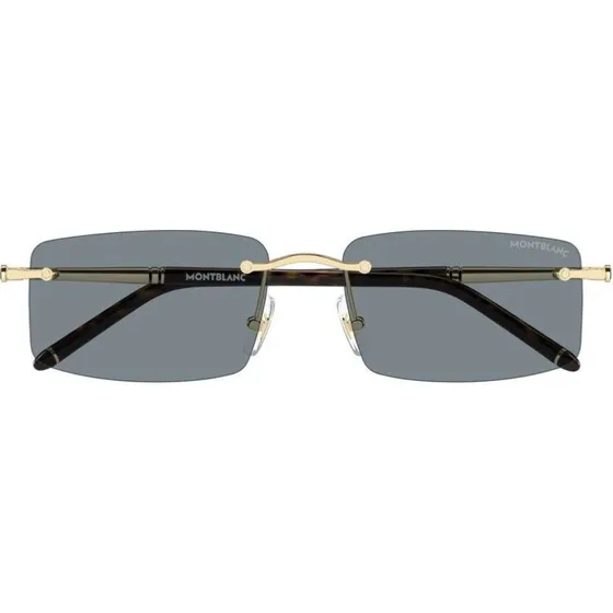 Montblanc MB0443S Occhiali da Sole Uomo Oro e Grigio Squadrati
