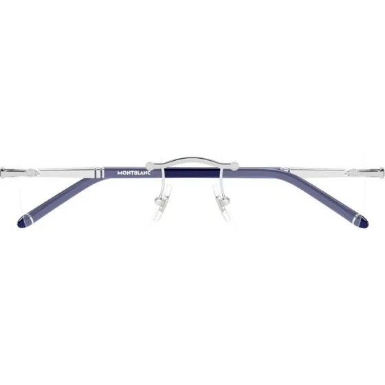 Montblanc MB0444O Occhiali da Vista Squadrati in Metallo Argento