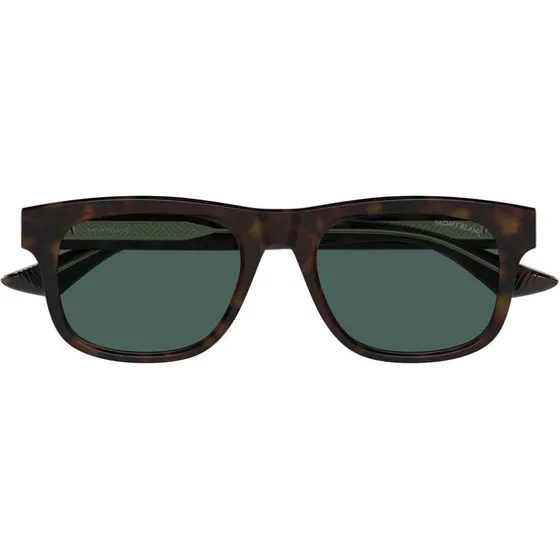 Montblanc MB0421S Occhiali da Sole Uomo Avana Squadrati Verde 53mm