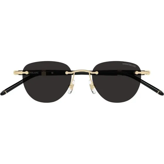 Montblanc MB0412S Occhiali da Sole Uomo Oro e Grigio Rotondi