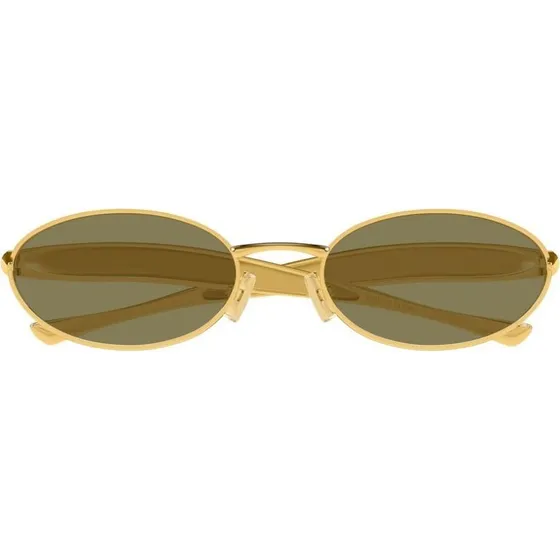 Bottega Veneta BV1386S Occhiali da Sole Ovali Oro e Verde