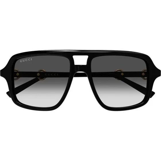 Gucci GG2052S Occhiali da Sole Donna Pilot Nero Grigio 53mm