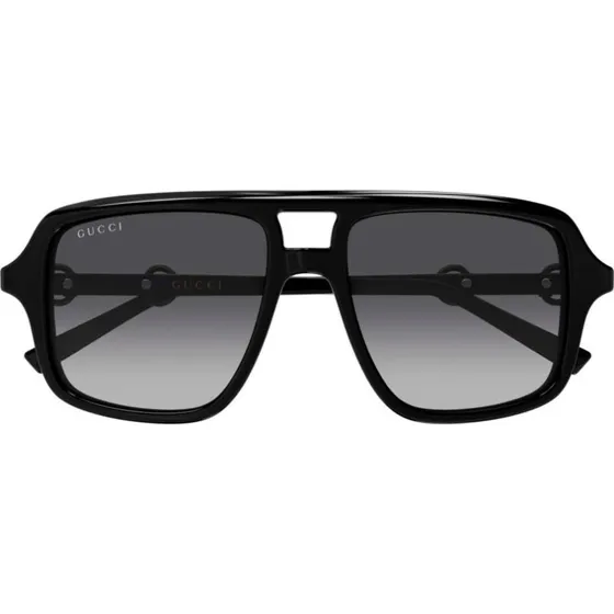 Gucci GG2052S Occhiali da Sole Donna Pilot Nero Grigio 53mm