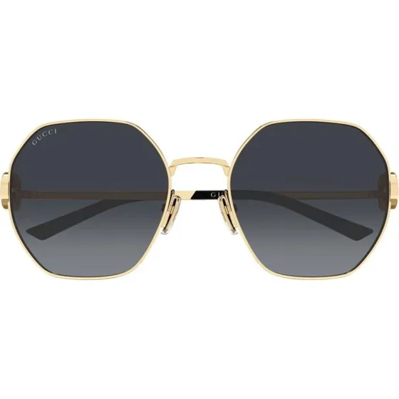 Gucci GG2046S Occhiali da Sole Donna Oro Geometrico Grigio 58mm