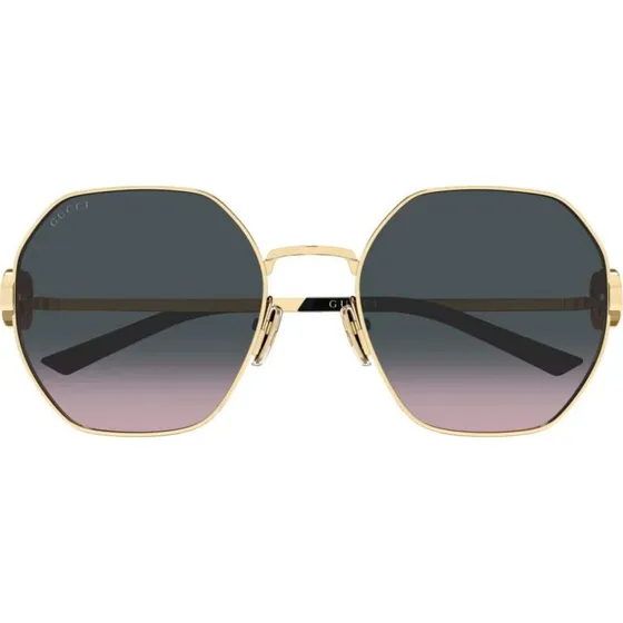 Gucci GG2046S Occhiali da Sole Geometrici Oro e Grigio 58mm