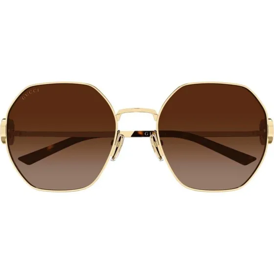 Gucci GG2046S Occhiali da Sole Donna Oro e Marrone Geometrici 58mm