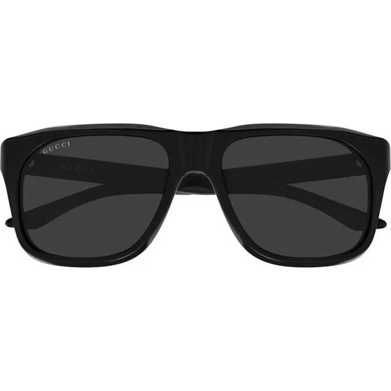Gucci GG2077S Occhiali da Sole Uomo Neri Squadrati con Lenti Grigie