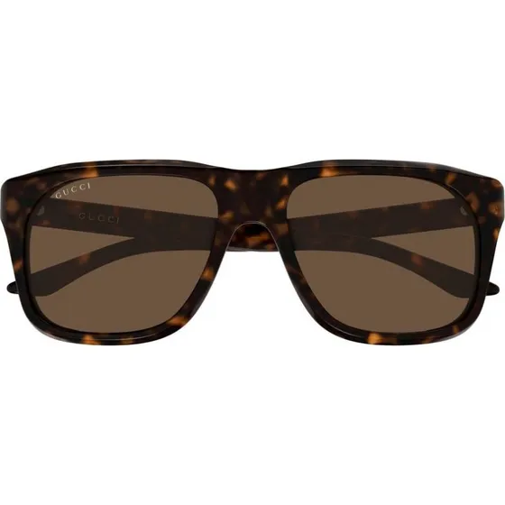 Gucci GG2077S Occhiali da Sole Uomo Squadrati Avana Marrone 55mm