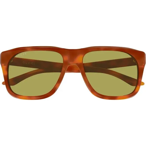 Gucci GG2077S Occhiali da Sole Uomo Avana Squadrati Verde 55mm