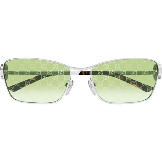 Gucci GG2045S Occhiali da Sole Cat-Eye Argento con Lenti Verdi 58mm