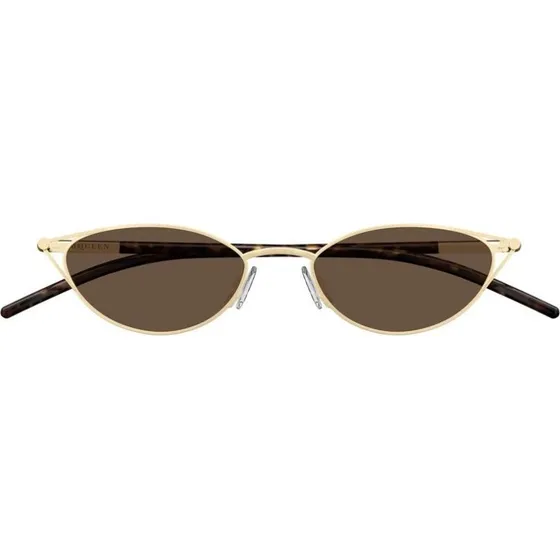 Alexander McQueen Occhiali da Sole Cat-Eye AM0563S Oro e Marrone