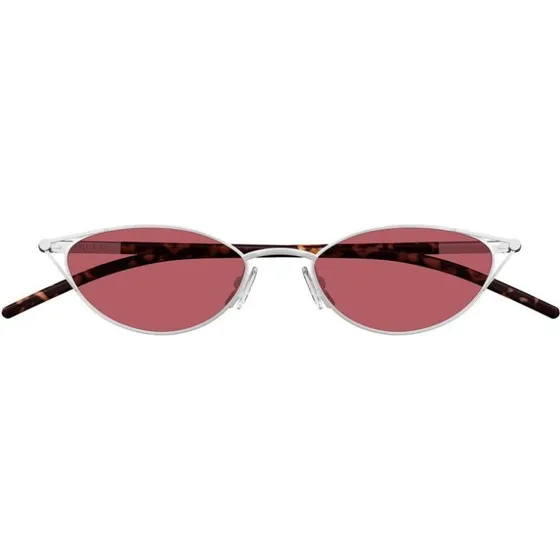 Alexander McQueen Occhiali da Sole Cat-Eye Argento e Rosso AM0563S