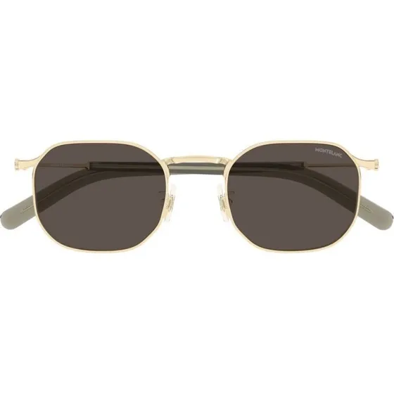 Montblanc MB0459S Occhiali da Sole Uomo Oro e Marrone Geometrici