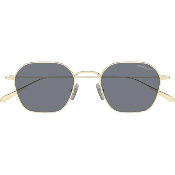 Montblanc MB0472S Occhiali da Sole Uomo Oro e Grigio Geometrici