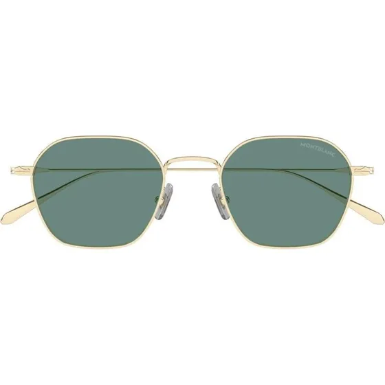 Montblanc MB0472S Occhiali da Sole Uomo Oro e Verde Geometrici