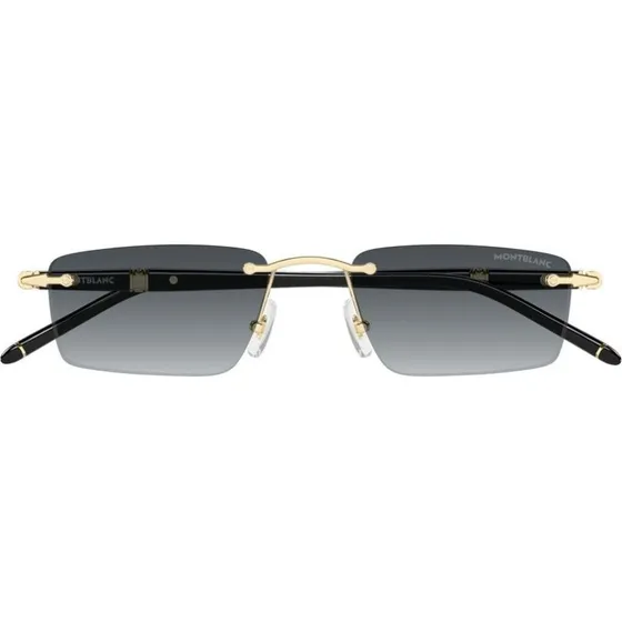 Montblanc MB0484S Occhiali da Sole Uomo Oro e Grigio Squadrati