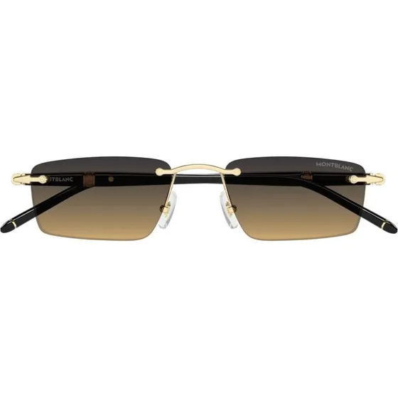 Montblanc MB0484S Occhiali da Sole Uomo Squadrati Oro e Marrone