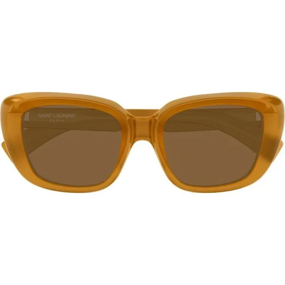 Saint Laurent SL 857 Occhiali da Sole Cat-Eye Giallo Marrone