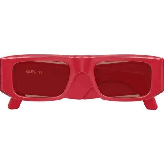 Valentino VG0005S Occhiali da Sole Rettangolari Rosso e Marrone