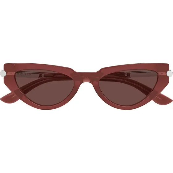 Alexander McQueen Occhiali da Sole Cat-Eye AM0520S Rosso e Marrone