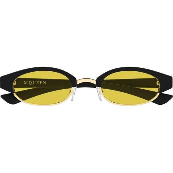 Alexander McQueen AM0534S Occhiali da Sole Rotondi Nero e Giallo