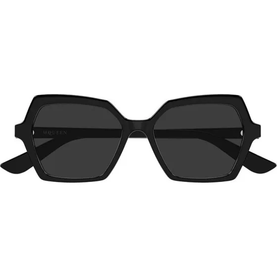 Alexander McQueen Occhiali da Sole AM0537S Geometrici Nero/Grigio