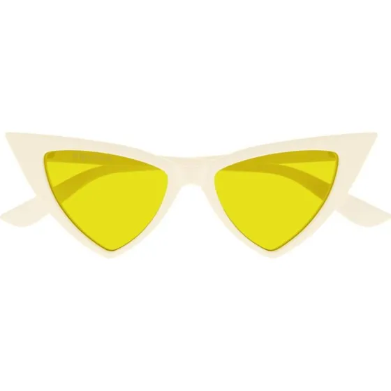 Alexander McQueen Occhiali da Sole Cat Eye AM0518S Bianco/Giallo