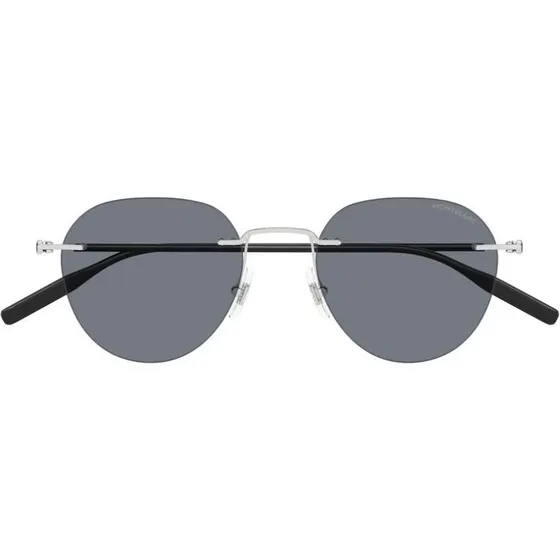 Montblanc MB0428S Occhiali da Sole Uomo Argento Rotondi