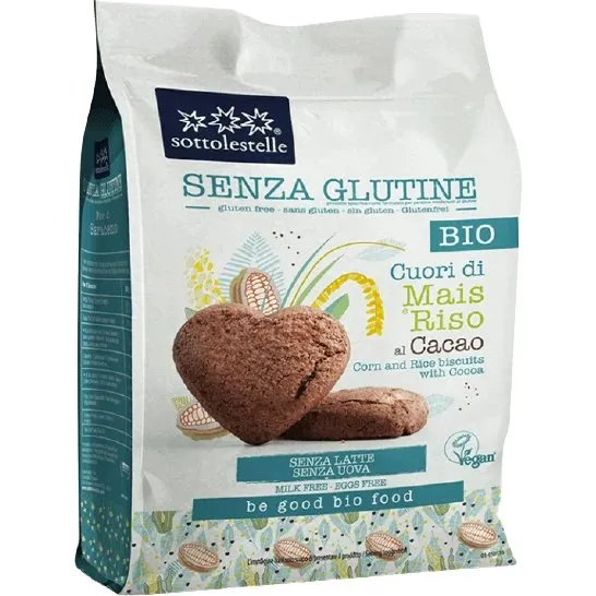 Sottolestelle Biscotti Vegani Senza Glutine al Cacao Bio, 250 g