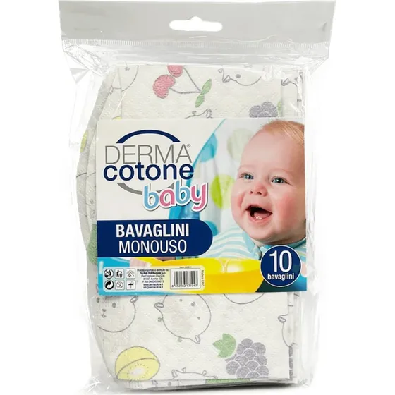 Dermacotone Bavaglini Monouso con Tasca Raccogli-Sporco, 10 Pezzi