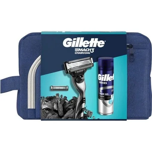 Gillette Mach3 Set Rasatura: Rasoio, Gel 75ml e Trousse