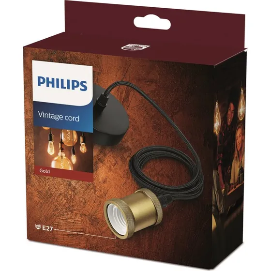 Philips Lampada a Sospensione Vintage Oro con Cavo in Tessuto