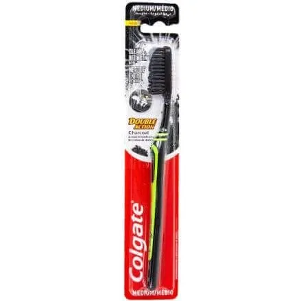 Colgate Spazzolino Double Action al Carbone, Medio