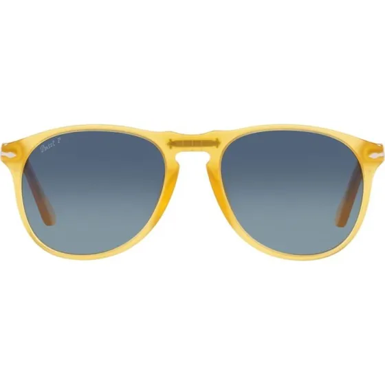 Persol PO 9649S Occhiali da Sole Pilot Gialli con Lenti Blu Polarizzate