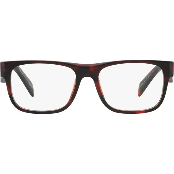 Prada PR 22ZV Occhiali da Vista Uomo Geometrici Avana