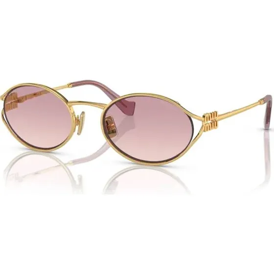 Miu Miu MU 52YS 5AK06S Occhiali da Sole Oro e Marrone Sfumato