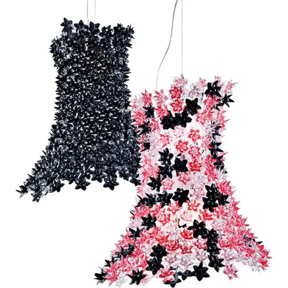 Kartell Bloom Lampada a Sospensione G9 Lunga, Rosa/Nero