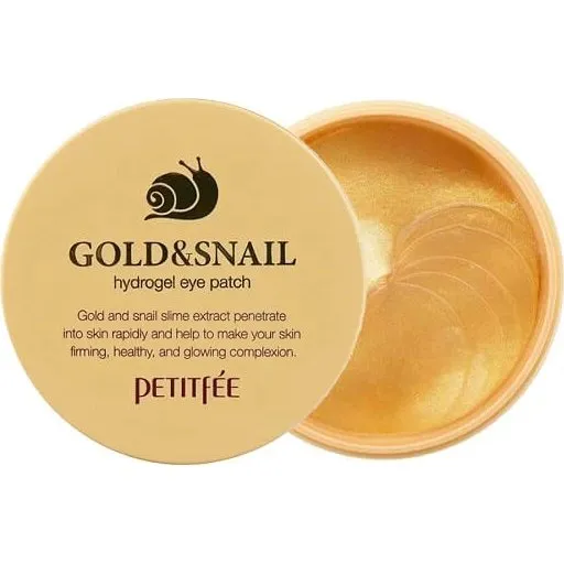 Petitfee Patch Occhi Oro 24k ed Estratto di Lumaca, 60 pezzi