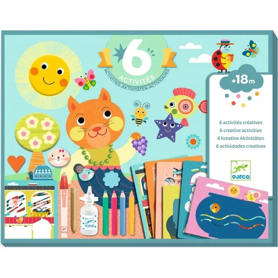 Djeco Set Creativo 6 in 1 Gatto e Amici