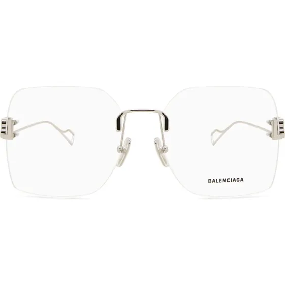 Balenciaga BB0113O Occhiali da Vista Geometrici Argento
