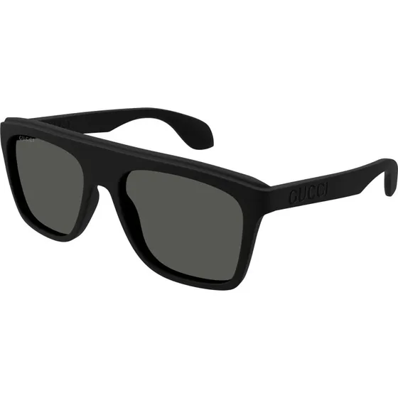 Gucci GG1570S 001 Occhiali da Sole Squadrati Nero e Grigio