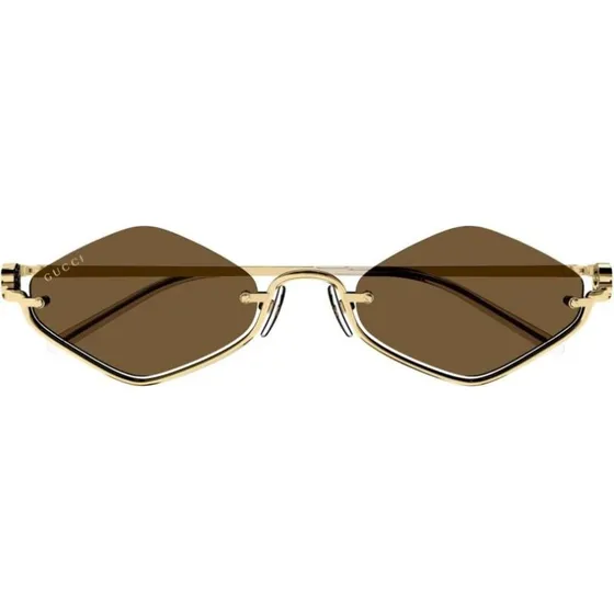 Gucci GG1604S Occhiali da Sole Donna Oro e Marrone Geometrici