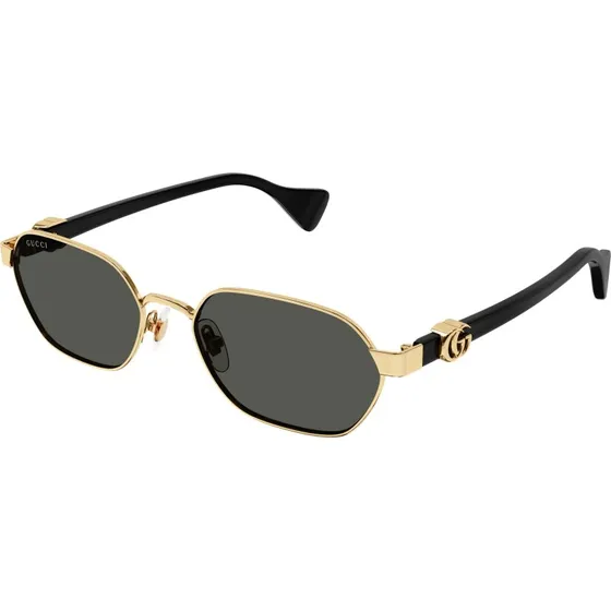 Gucci GG1593S Occhiali da Sole Donna Oro e Nero Esagonali