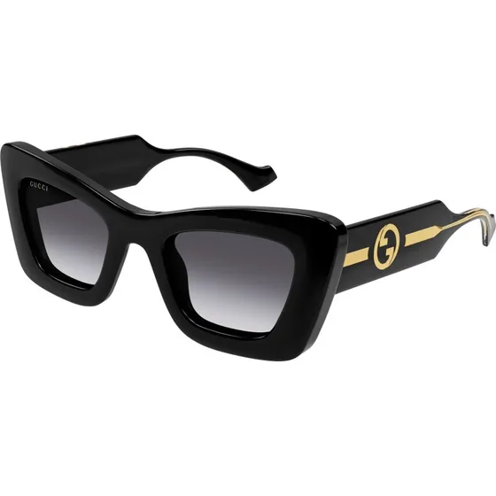 Gucci GG1552S 001 Occhiali da Sole Cat Eye Nero e Grigio