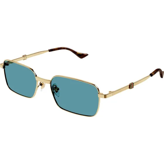 Gucci GG1495S 003 Occhiali da Sole Uomo Oro e Lenti Blu
