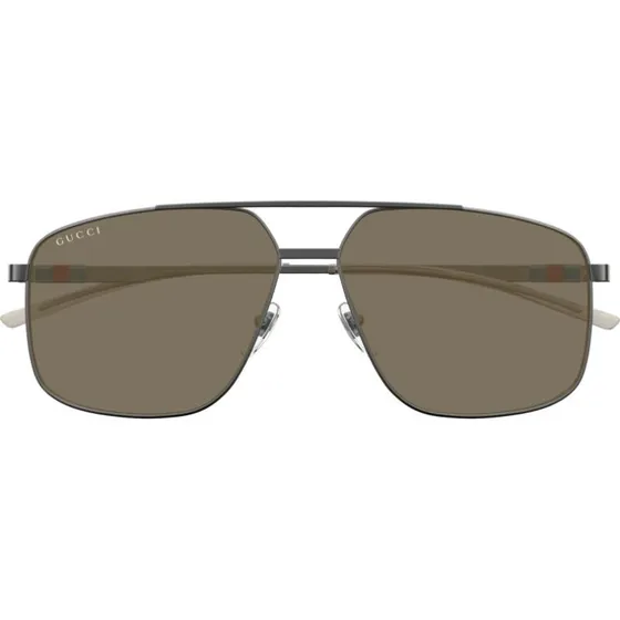 Gucci GG1676S Occhiali da Sole Uomo Pilot Rutenio Marrone